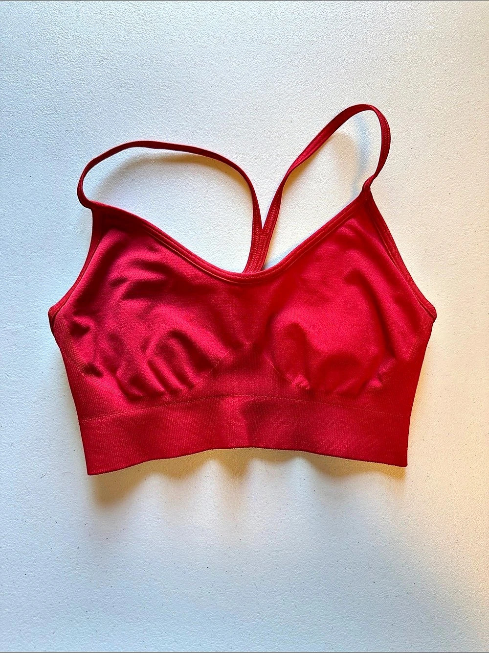 Gymshark Sweat Seamless V-Neck Sports Bra Red